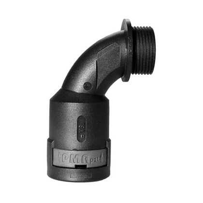 Curved elbow conduit-connector 90° IP66 Metric