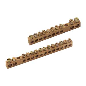 Brass terminal bars for Wallmounting Distribution Boards IP40 / IP55