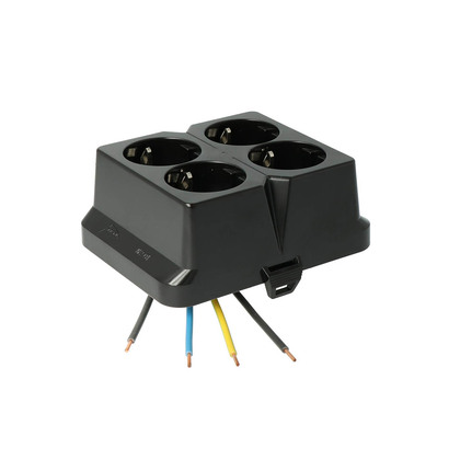 Cover with Schuko-outlet IP20 Black