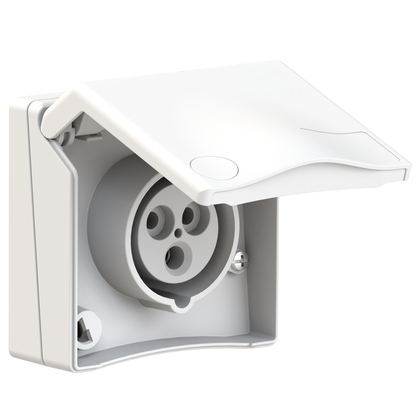 Panel mounting socket outlet straight