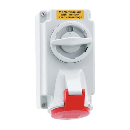 Wall mounting socket outlet switched and interlocked90x170