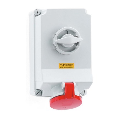 Wall mounting socket outlet switched and interlocked260x160