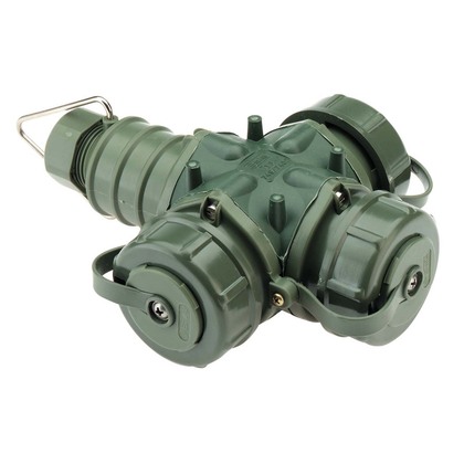 Domestic 3-way Connector Schuko MIL IP68